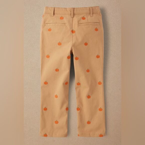 Gymboree Boys Allover Pumpkin Print Tan Twill Chino Fall Pants Size 8 - Picture 2 of 7
